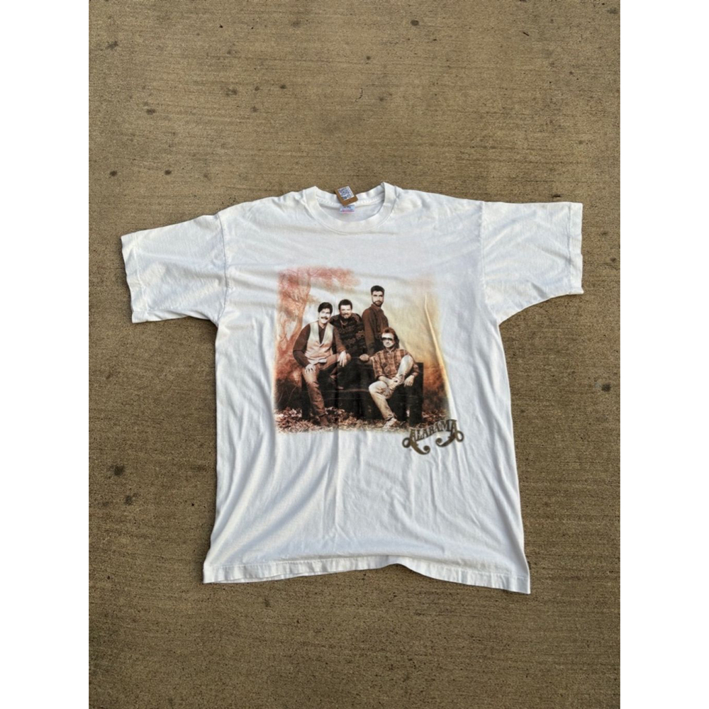 Vintage 90s Alabama In Pictures Tour T-Shirt White XL